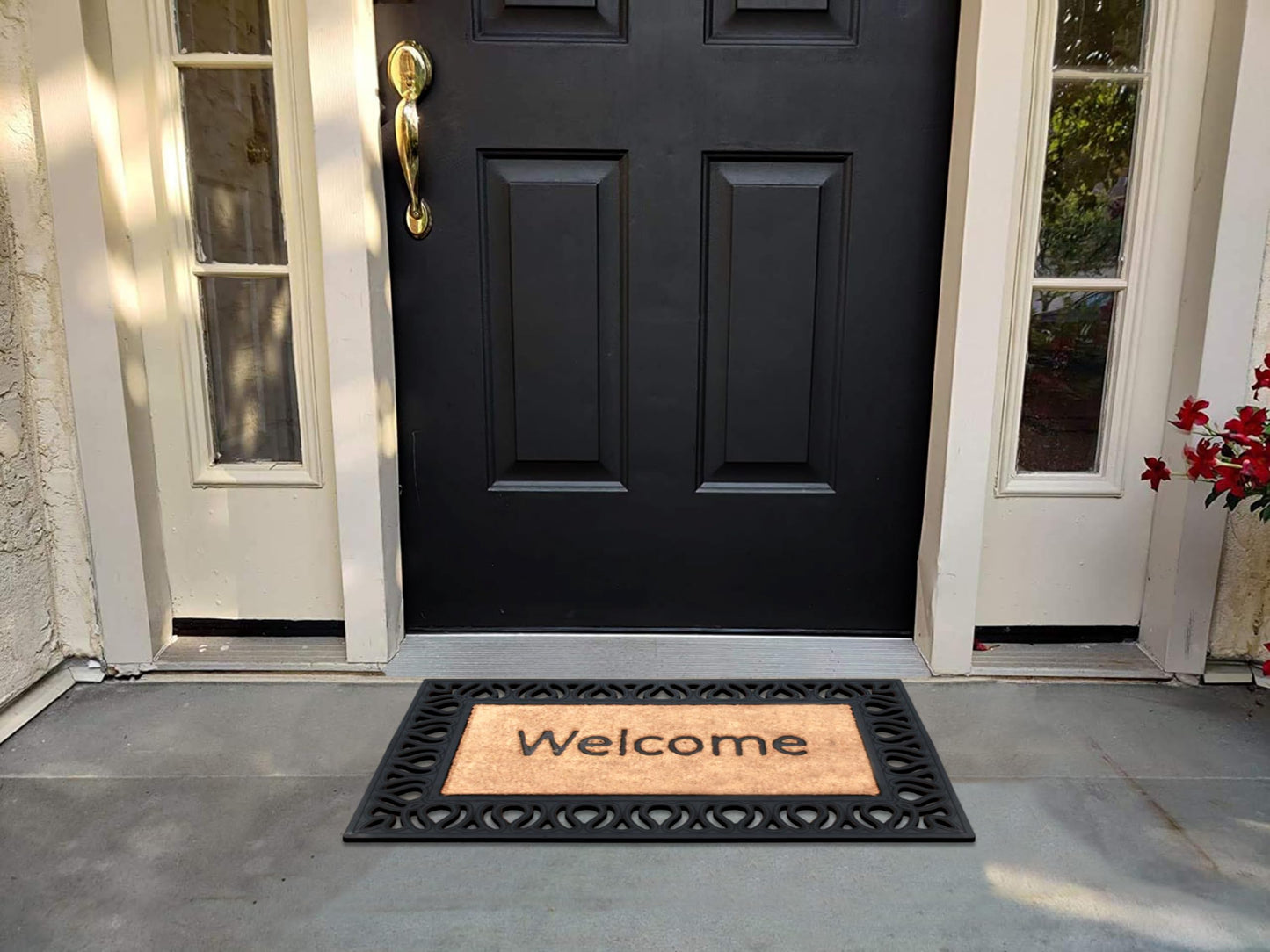 A1HC Natural Coir and Rubber Large Door Mat, 18" x 30", Thick Durable Doormats for Door Entrance, Heavy Duty, Thin Profile Door Mat, Easy to Clean,Long Lasting Front Door Entry Doormat