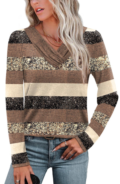 WIHOLL Long Sleeve Shirts for Women Fall Outfits V Neck T Shirts Button Down Tunic Tops Fashion Clothing