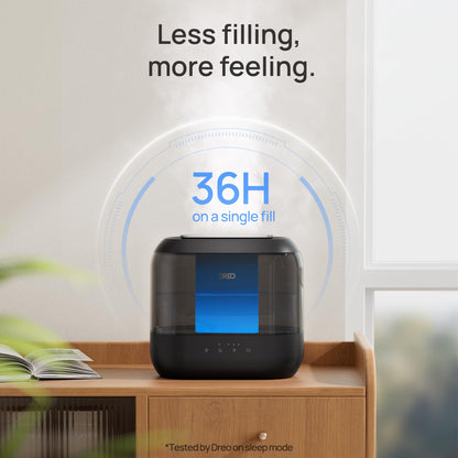 Dreo Humidifiers for Bedroom, 4L Top Fill for Large Room, 36H Runtime, 28 dB Quiet Supersized Cool Mist Air Humidifier for Baby Nursery, Plants, Indoor, Night Light, Easy to Clean & Fill