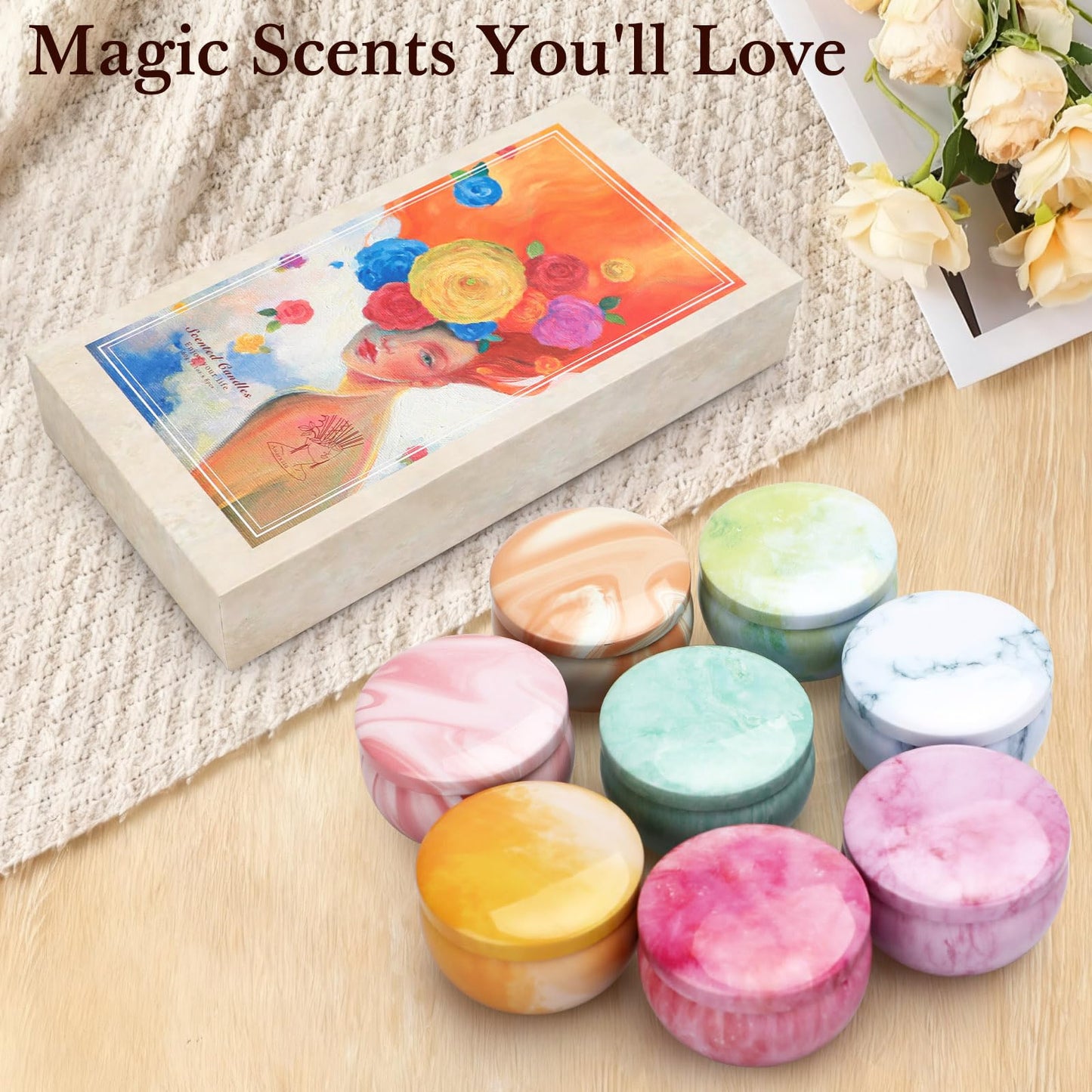 Aromatherapy Candle Gift Set for Women, Pack of 2, 16 Pack Fruity Floral Soy Wax Candles
