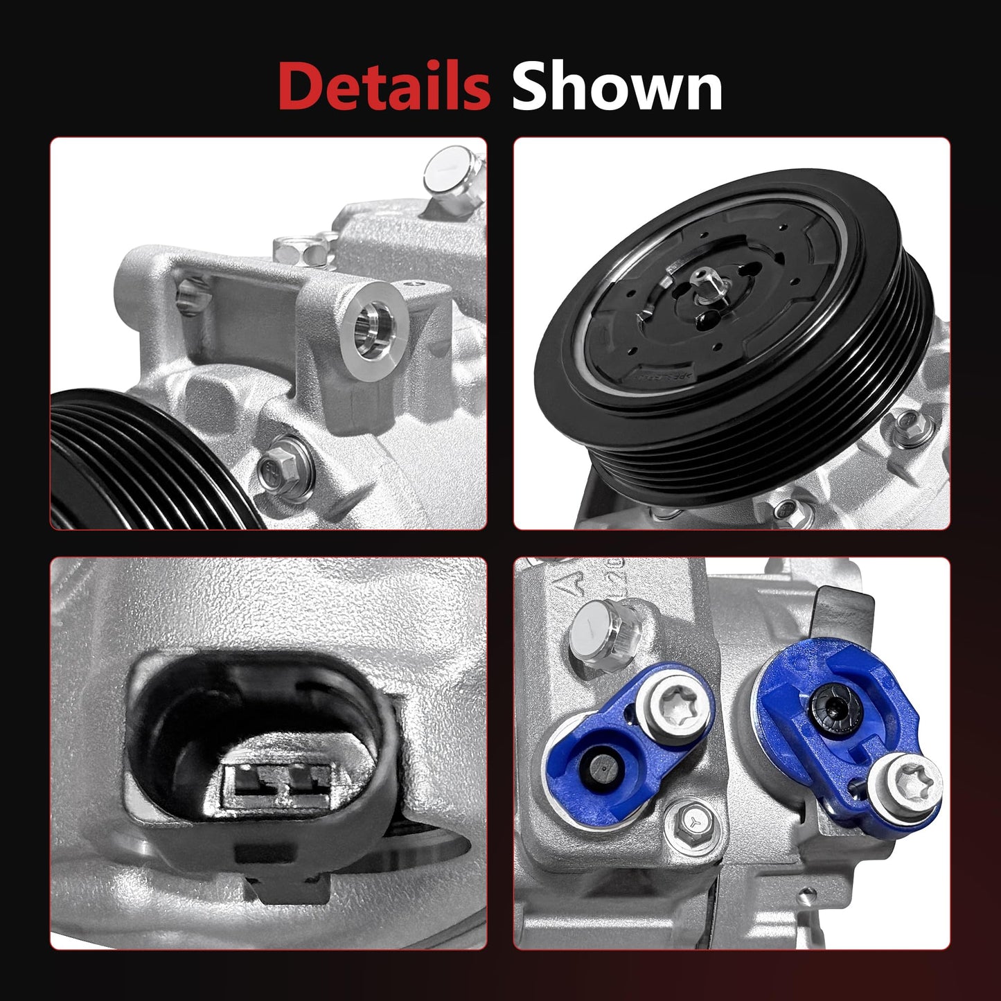 HYR New Air Conditioner AC Compressor with Clutch Compatible with Audi A4 A4 Quattro 2005-2013, Q5 2011-2012, A5 A5 Quattro 2010-2012, A6 2012-2015, A6 Quattro 2013-2015, 1.8L 2.0L 3.2L