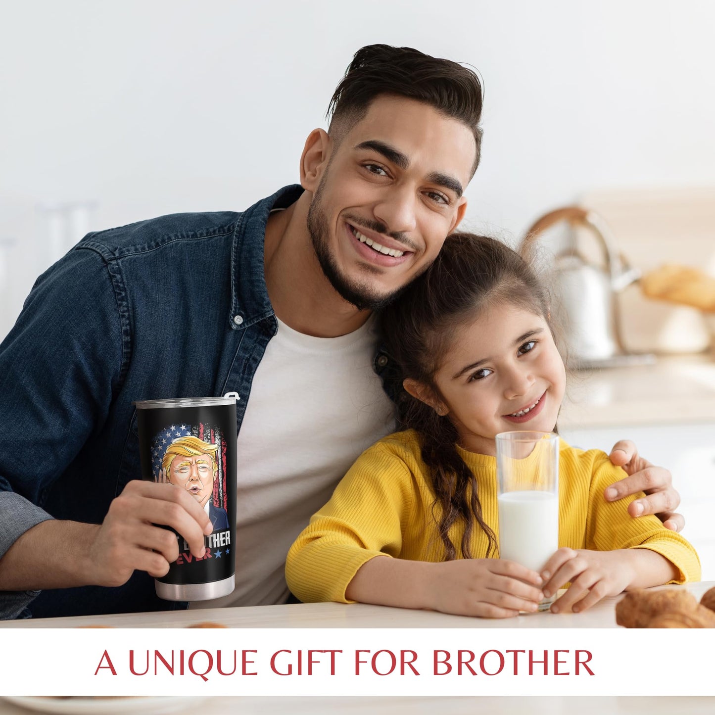 Mocosweeties Gifts for Brother - Birthday, Fathers Day Gift for Brother - Funny Big Brothers Gifts for Men from Bro, Sis - Gift Ideas for Brothers-in-law - 20 Oz Black Stainless Steel Tumbler