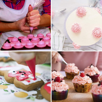 Riccle Disposable Piping Bags 16 Inch - 100 Textured Anti Burst Pastry Bags - Icing Piping Bags for Frosting - Ideal for Cakes and Cookies Decoration