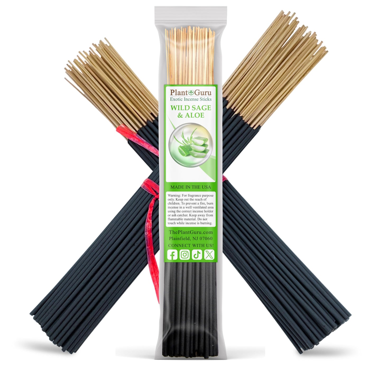 White Tea and Thyme Incense Sticks 11" - 1 Bundle 85 to 100 Sticks - Smooth and Clean Long Burn Time, 45 to 60 Minutes.