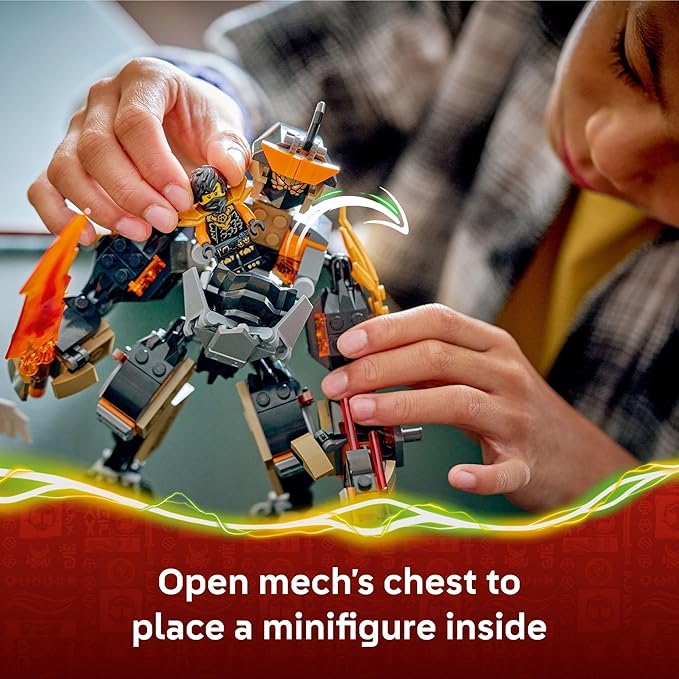 LEGO NINJAGO Cole’s Mission Mech &amp Dragon Zane Building Toy for Boys Girls &amp Kids Ages 7+ - Poseable Mech W/Cole Acid Monster &amp Zane Minifigures for Pretend Play - Gift Idea for Birthd