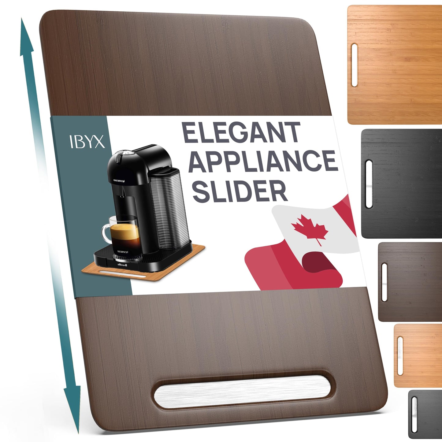 Ibyx Elegant Round Sliding Tray for Your Pressure Cooker, Air Fryer & Heavy Kitchen Appliances - Sturdy, Slides Easily from Under The Cabinet (Natural, 13”)