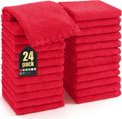 Homaxy 12 Pack Kitchen Dish Cloths (10 x 10 Inches, Grey), Super Soft and Absorbent Coral Velvet Dish Towels, Nonstick Oil Fast Drying Microfiber Cleaning Cloth, No Lint Household Dishcloths