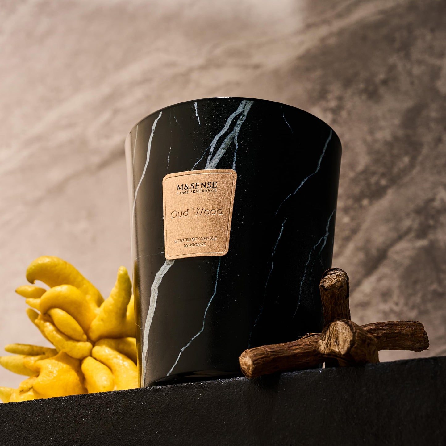 M&SENSE Extra Large Candle OudWood Intense Scented Candle,3 Wick Highly Scented XL Jar Candle,35oz 150H,Candles Gift for Women and Men
