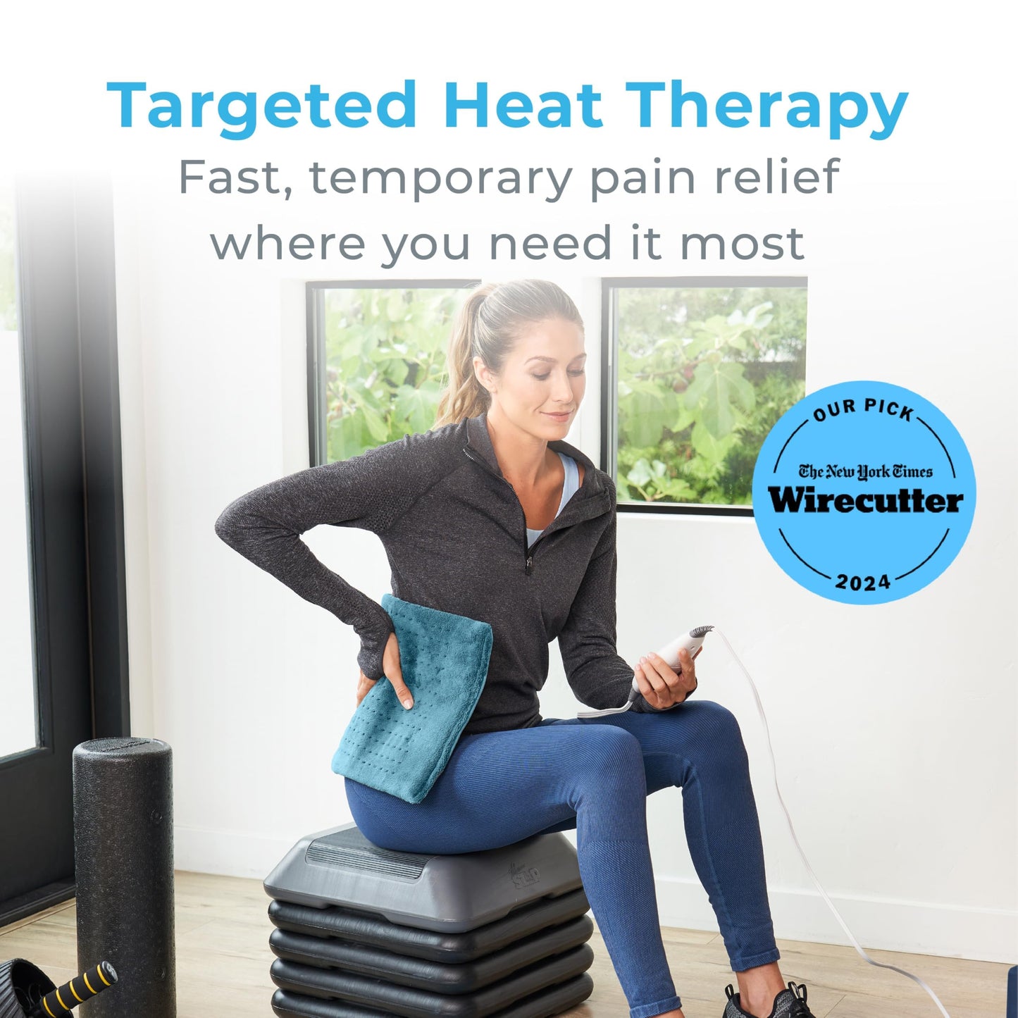 Pure Enrichment PureRelief XL Heating Pad - 12" x 24" Electric Heating Pad for Back Pain & Cramps, 6 Heat Settings, FSA/HSA Eligible, Soft Machine Wash Fabric, Auto-Off & Moist Heat (Zen Green)