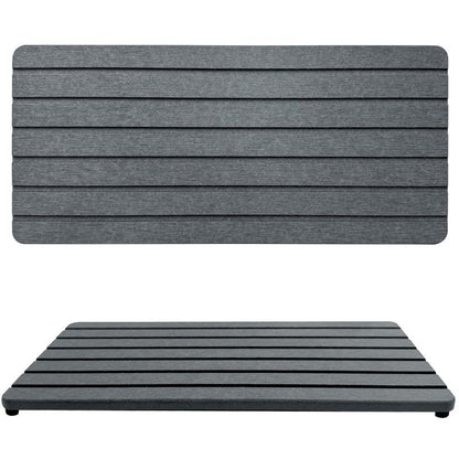 NiuYichee 2 PCS Water Absorbent diatomite Coasters, 12" x 5.5" Water Absorbing Stone Tray for Sink, Stone Drying mat for Kitchen Counter, Stone soap Tray Used for Hand Soaps & toiletries & Plants