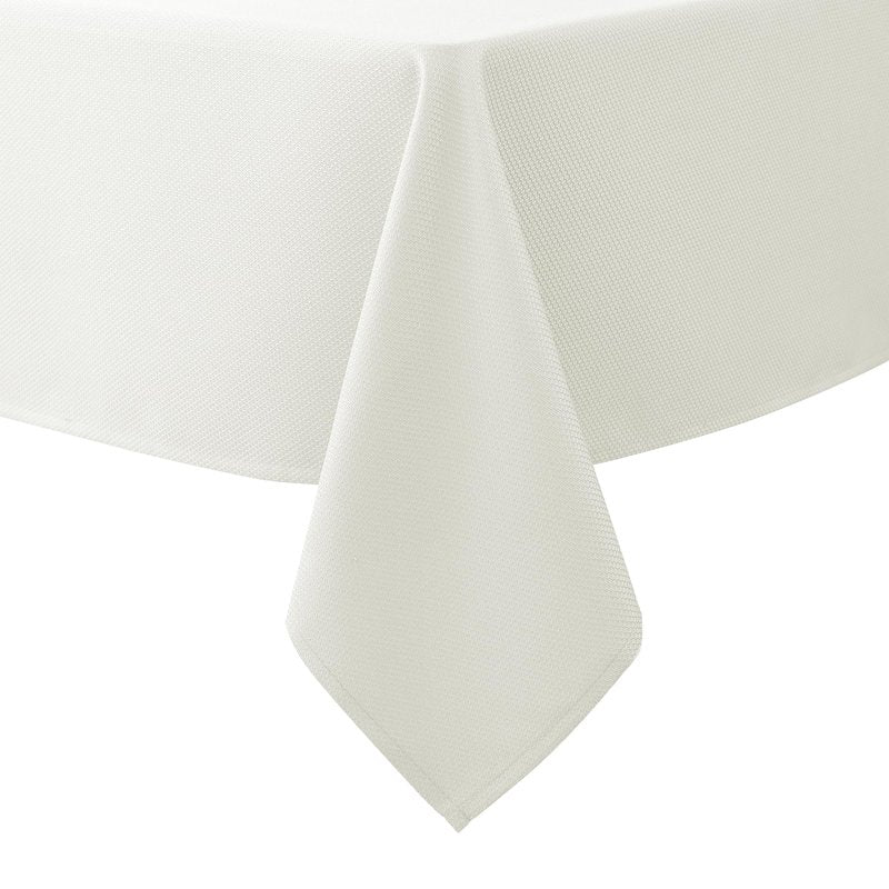 Biscaynebay Textured Fabric Tablecloths 90x132 Inches Rectangular, Ivory Water Resistant Tablecloths for Dining, Kitchen, Wedding, Parties etc. Machine Washable