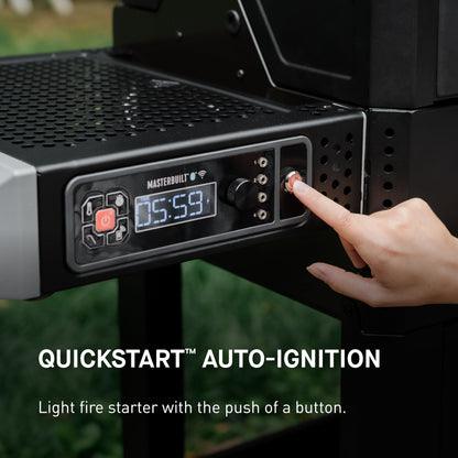 Masterbuilt AutoIgnite 545 Digital Charcoal Grill and Smoker Combo for Easy Grilling, Digital Control, App, Sear Plate, Mini Hopper and 545 BBQ Cooking Square In. in Black