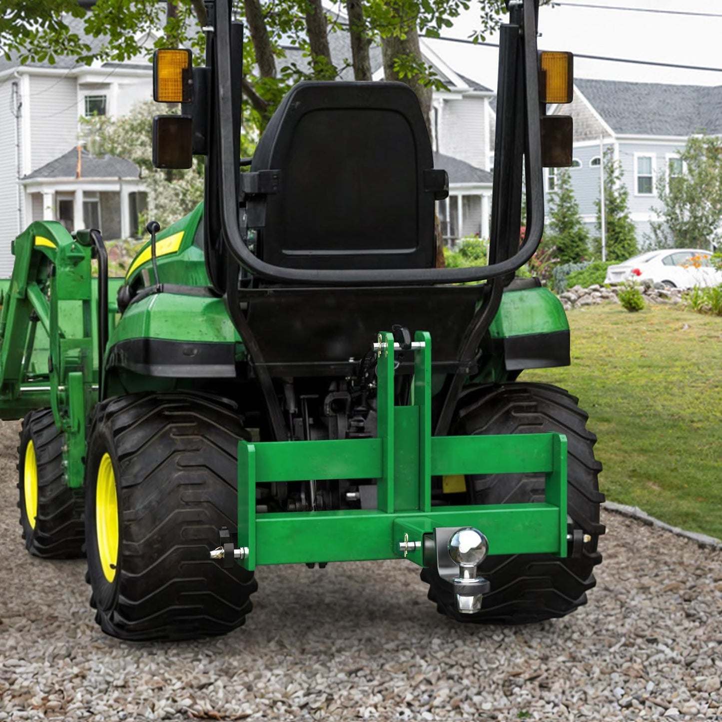 Garvee 3 Point Trailer Hitch 2" Receiver and Towing Ball Hitch with Hook Heavy Duty Cat.1 Tractor Drawbar 3Pt Quick Hitch Attachment for Kubota, Category 1 Subcompact Tractor Farm Equipment