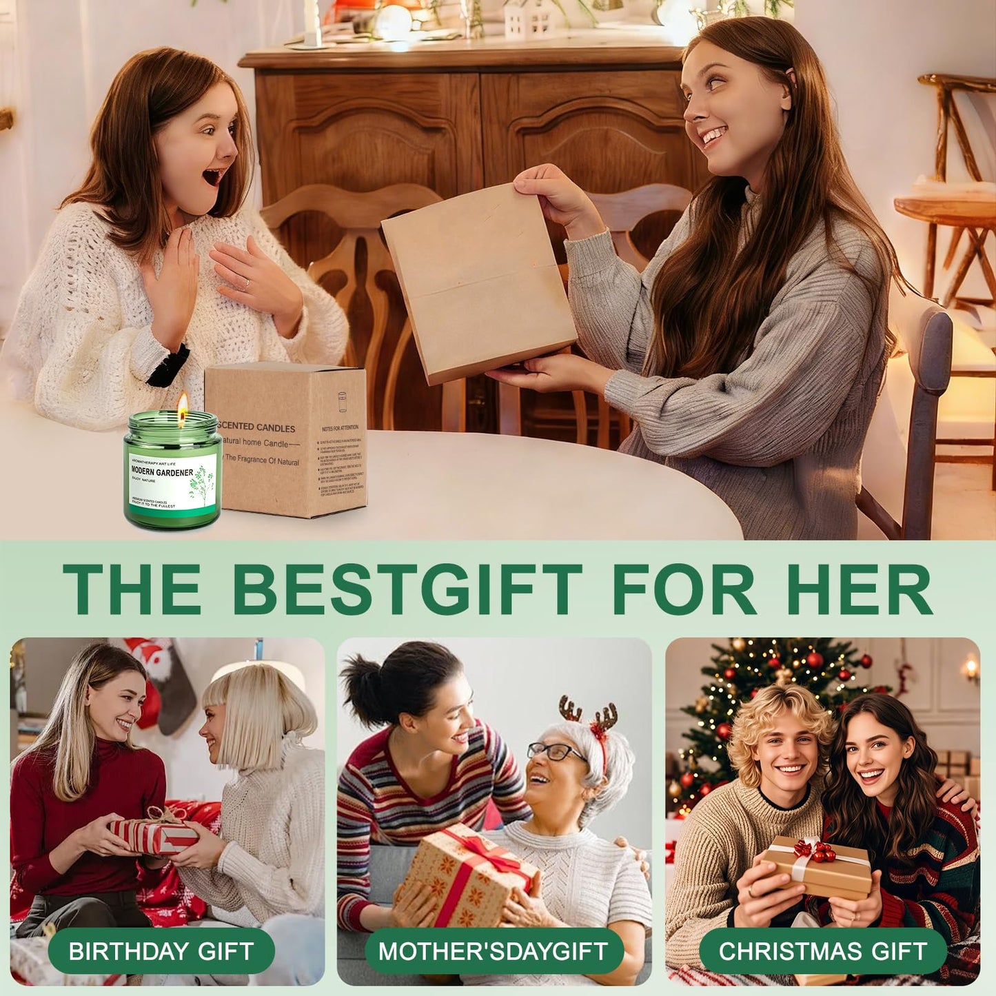 Lavender Candles, Scented Candles, Made of Natural Organic Soy Wax, in Glass Jars, can Burn for 160 Hours continuously, an Ideal Gift for Friends on Their Birthdays
