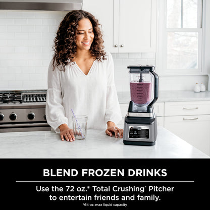 Ninja BL660 Professional Compact Smoothie & Food Processing Blender, 1100-Watts, 3 Functions -for Frozen Drinks, Smoothies, Sauces, & More, 72-oz.* Pitcher, (2) 16-oz. To-Go Cups & Spout Lids, Gray