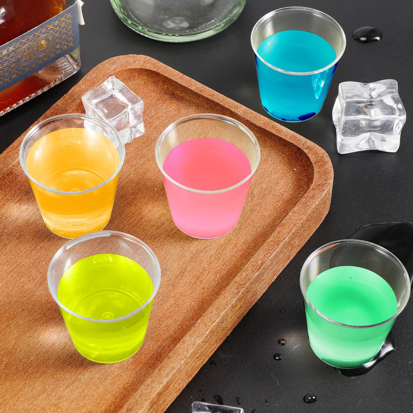 Enjamyo 500 Pack 1.5oz Plastic Shot Glasses,Mini Disposable Cups,Clear Plastic Shot Cups,Small Party Cups Tasting Cups for Whiskey,Wine Tasting,Food Samples Cups For Party and Gathering