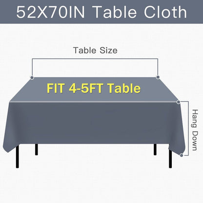 Vonabem 100% Waterproof Rectangle PVC Tablecloths, Vinyl Tablecloth with Flannel Backing, Wipeable Plastic Table Cover for Dinning, Picnic, Indoor and Outdoor(Brown, 52"x70")