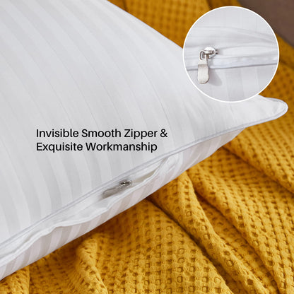 Oubonun 26 x 26 Euro Pillow Inserts, Firm and Fluffy Decorative Square Pillows for Couch Bed Sofa with Soft Cotton Cover White Cushion with Down Alternative Pack of 2