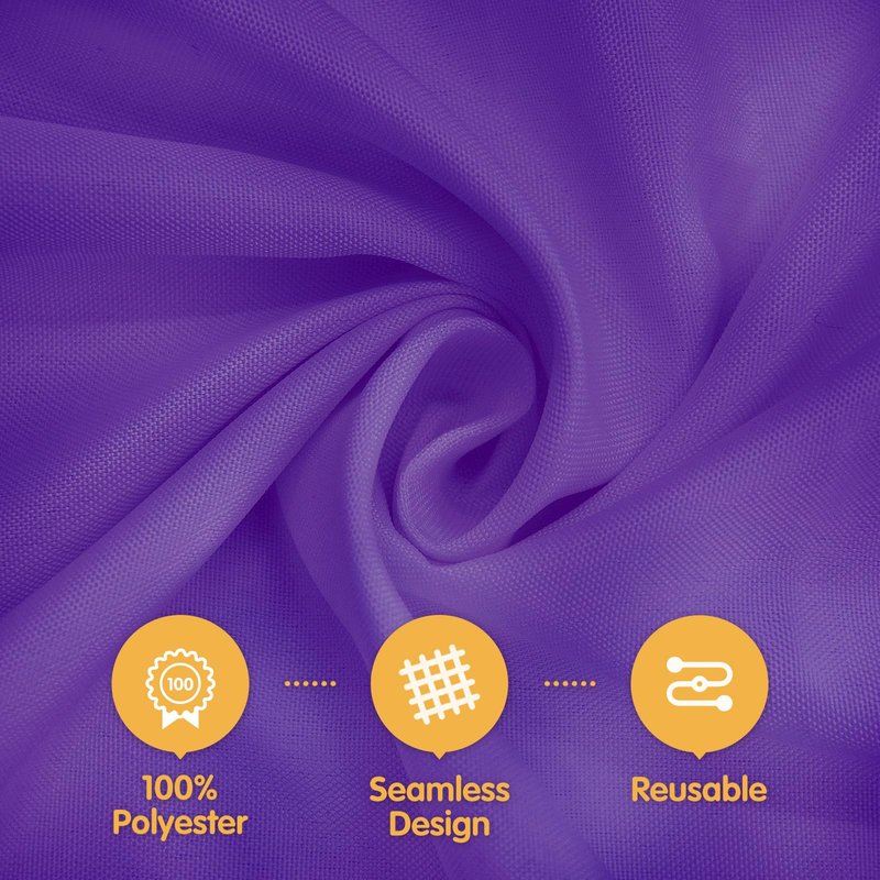 BRILLMAX 8 Pack Purple Tablecloths 60 x 126 Inch for 8ft Rectangle Tables - 150 GSM Polyester Fabric, 15" Standard Drop, Water, Stain & Wrinkle Resistant Cloth Cover for Wedding Dining Buffet