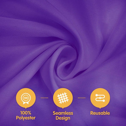 BRILLMAX 8 Pack Purple Tablecloths 60 x 126 Inch for 8ft Rectangle Tables - 150 GSM Polyester Fabric, 15" Standard Drop, Water, Stain & Wrinkle Resistant Cloth Cover for Wedding Dining Buffet