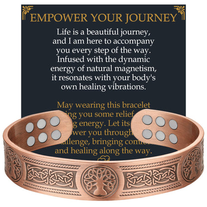 Jecanori Copper Bracelet for Men, 18X Strength Mens Magnetic Bracelets with 3,800 Gauss Magnets, 99.99% Pure Solid Copper Jewelry Gift