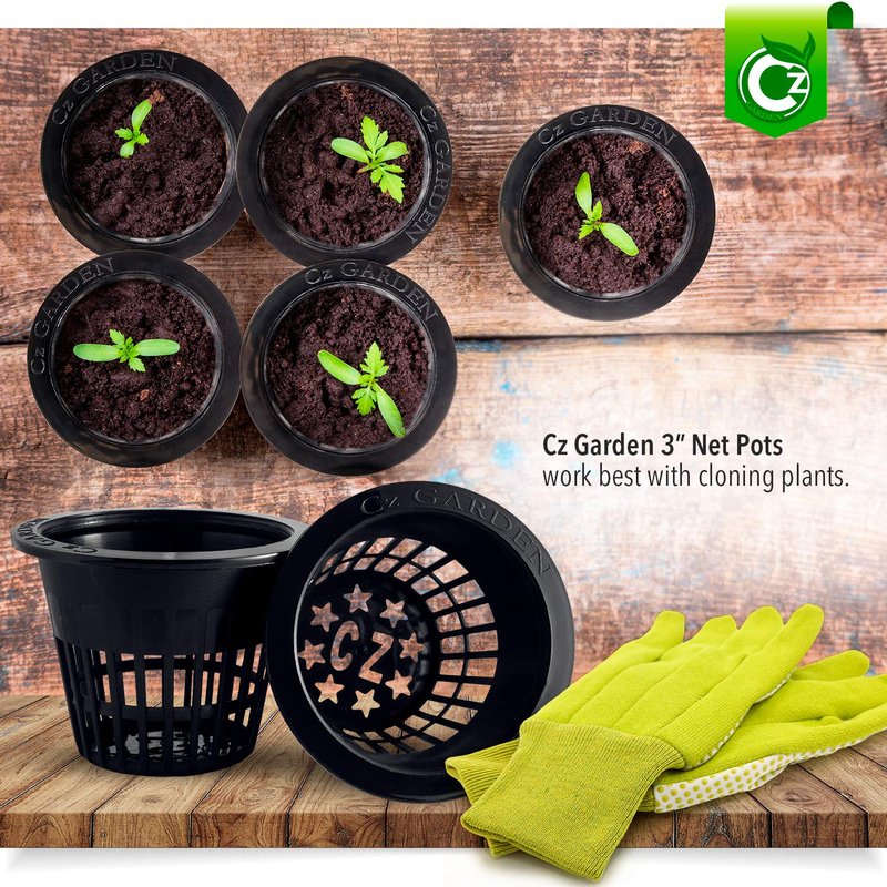 Cz Garden Supply 3 inch Net Cups Heavy Duty Pots Wide Rim Design - Orchids • Aquaponics • Aquaculture • Hydroponics Slotted Mesh for Kratky Wide Mouth Mason Jars