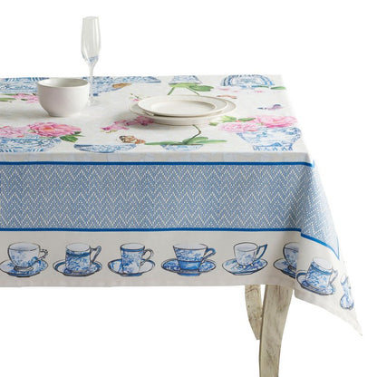 Maison d' Hermine Table Cloth Rectangle Table 100% Cotton 60 x 90 Inches Tablecloth Reusable Decorative for Dining Kitchen Room Farmhouse Home Gifts for Mothers Day Spring Summer - Canton