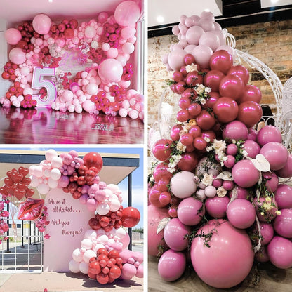 PartyWoo Balloon Arch Kit - Dusty Pink Garland with 100 Balloons in Various Sizes for Weddings & Events