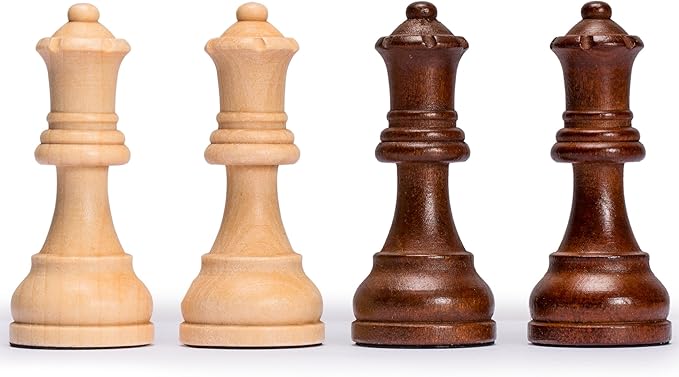 Husaria Staunton Tournament No. 5 Chessmen with 2 Extra Queens and Wooden Box 3.5-inch Kings