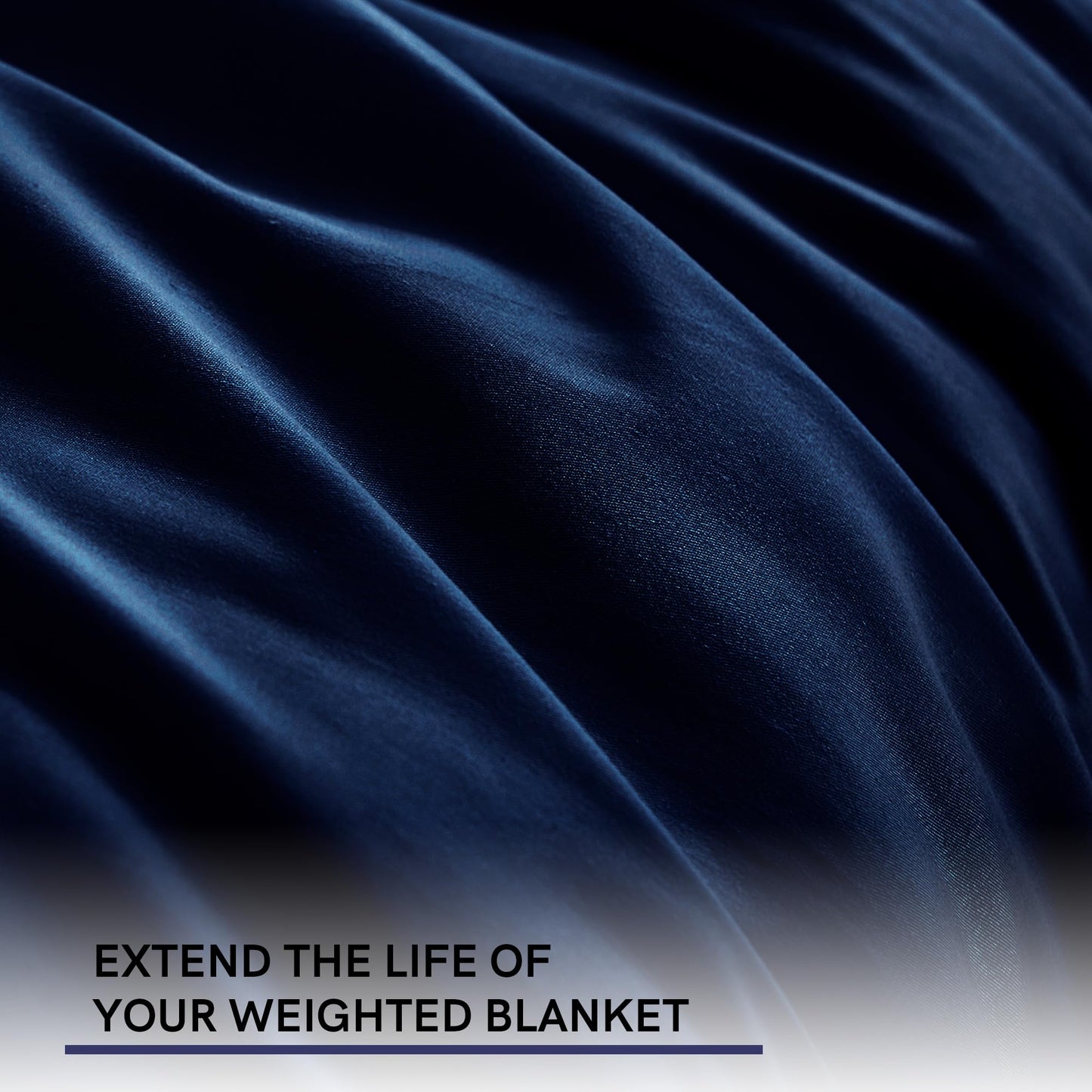 YnM Exclusive Cotton Duvet Cover for Weighted Blankets with 16 Strings (Navy, 60"x80")