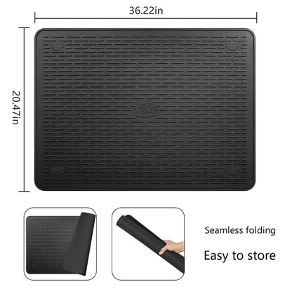 Silicone Stove Top Cover Mat, 36"x21" Silicone Electric Stove Top Protector, Heat Resistant Glass Cooktop Cover, RV Cooktop Protector Mat for Counter (Blcak)