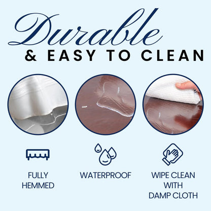 Broder Heavy Duty Clear Plastic Table Cover Protector Rectangle 52x70 – Waterproof, Oil Proof, Wipeable Vinyl Tablecloth Protector, Thick PVC, for Dining Room, Kitchen, Desk, Office, Everyday Use