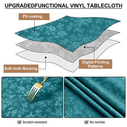 Smiry Square Table Cloth, Waterproof Heavy Duty Vinyl Tablecloths, Wipeable Washable Table Cover for Kitchen and Dining Room (Emerald Green, 54" X 54")