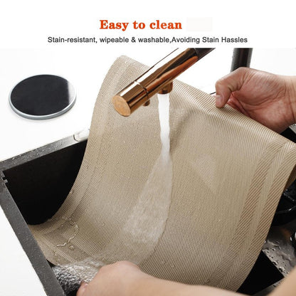 Bxzandya Placemats Set of 8,Washable,Heat and Stain Resistant Indoor/Outdoor Place mats,Vinyl Woven Non Slip Table Mats for Restaurant Table Protection,PVC Placemats(Beige,8PCS)