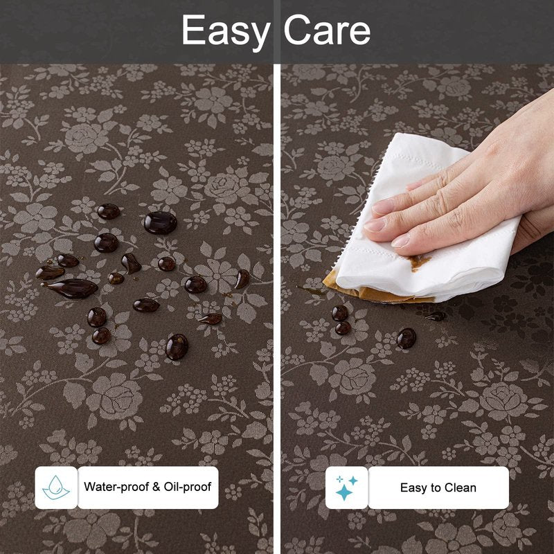 Smiry Rectangle Table Cloth, Waterproof Heavy Duty Vinyl Tablecloths, Wipeable Washable Table Cover for Kitchen and Dining Room (Coffee, 70" X 120")