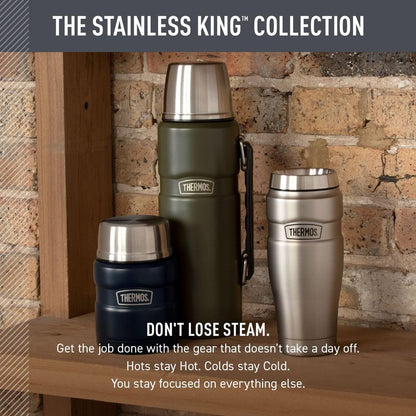 THERMOS Stainless King Vacuum-Insulated Beverage Bottle, 40 Ounce, Army Green