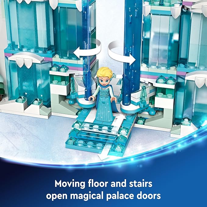 LEGO Disney Frozen Elsa’s Ice Palace Building Set for Kids Princess Castle with Anna and Elsa Mini-Doll Figures Disney Princess Toy Gift Idea for Girls Boys and Movie Fans Ages 6 and Up 43244