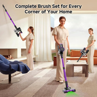 Skiennix Cordless Vacuum Cleaner - 40Kpa Powerful Suction, Lightweight 8-in-1 Design for Hard Floors | Black