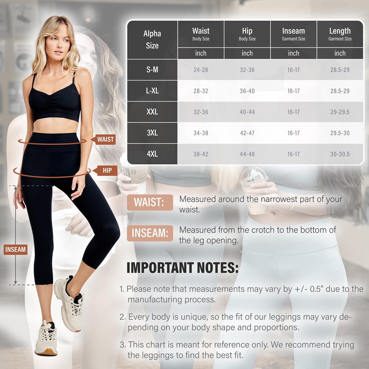 High Waisted Capri Leggings for Women - Tummy Control Soft Yoga Pants for Workout Running No See Through Plus Size Black