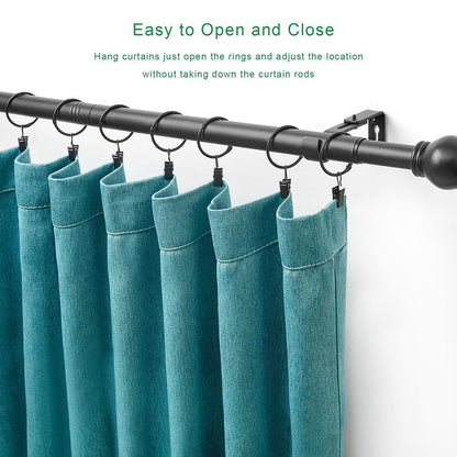 LLPJS Openable Curtain Rings with Clips, Open Drapery Rings with Hooks, Curtain Clips 1.26 inch Interior Diameter, Fit up to 1" Curtain Rod (Black, 1.26" I D Set of 36)