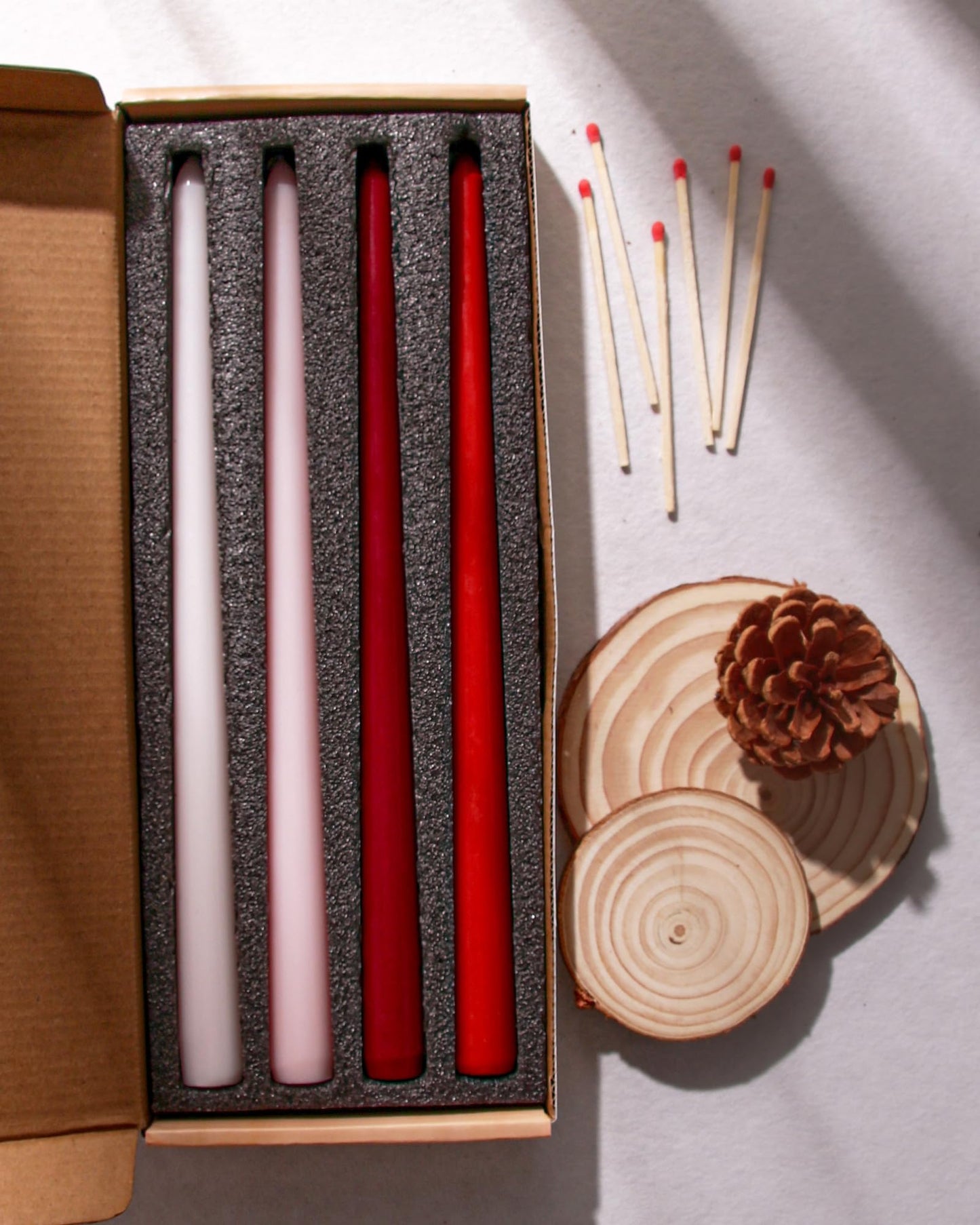 12 Inch Orange and Red Taper Candles Unscented Smokeless
