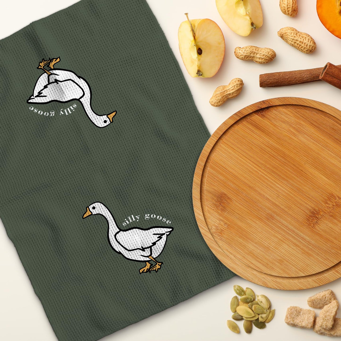 TNUW Silly Goose Kitchen Towels 16x24 – Funny Goose Decor for Kitchen or Bathroom, Dish Towels Gifts for Friends, Cute Goose Lover Present for Birthday or Housewarming