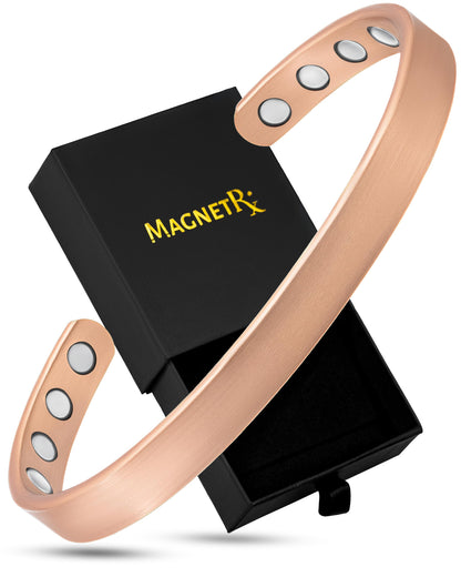 MagnetRX® Magnetic Copper Bracelet for Men & Women – Pure Copper Mens Bracelet or Cuff Bangle (Medium)