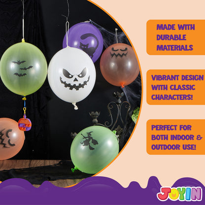 JOYIN 36 Pieces Halloween Punch Balloons for Kids Game Birthday Party Favor Supplies Decorations, Trick or Treat Toys, School Classroom Game Goodie Bags Stuffers