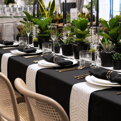 sancua 6 Pack Black Tablecloth 60 x 102 Inch, Rectangle Table Cloth for 6 Feet Tables - Stain and Wrinkle Resistant Washable Polyester Table Cover for Dining Tables, Buffet Parties and Camping