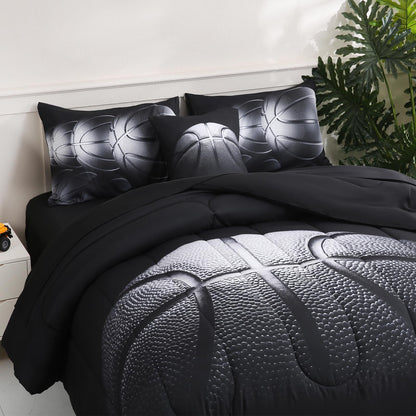 DORCAS 6 Pcs Cat Full Comforter Set with Sheets,Girls Full Size Bedding Set Cute Cat Bed in A Bag for Kids Teen