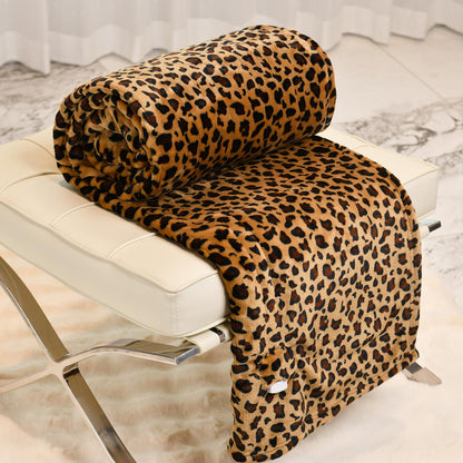 MERRYLIFE Heated Blanket Cozy Soft Electric Blanket with 4 Heating Levels&8 Hours Auto Off Overheat Protection Machine Washable UL&FCC Certification Use for Home Couch (Cheetah,50" 60")