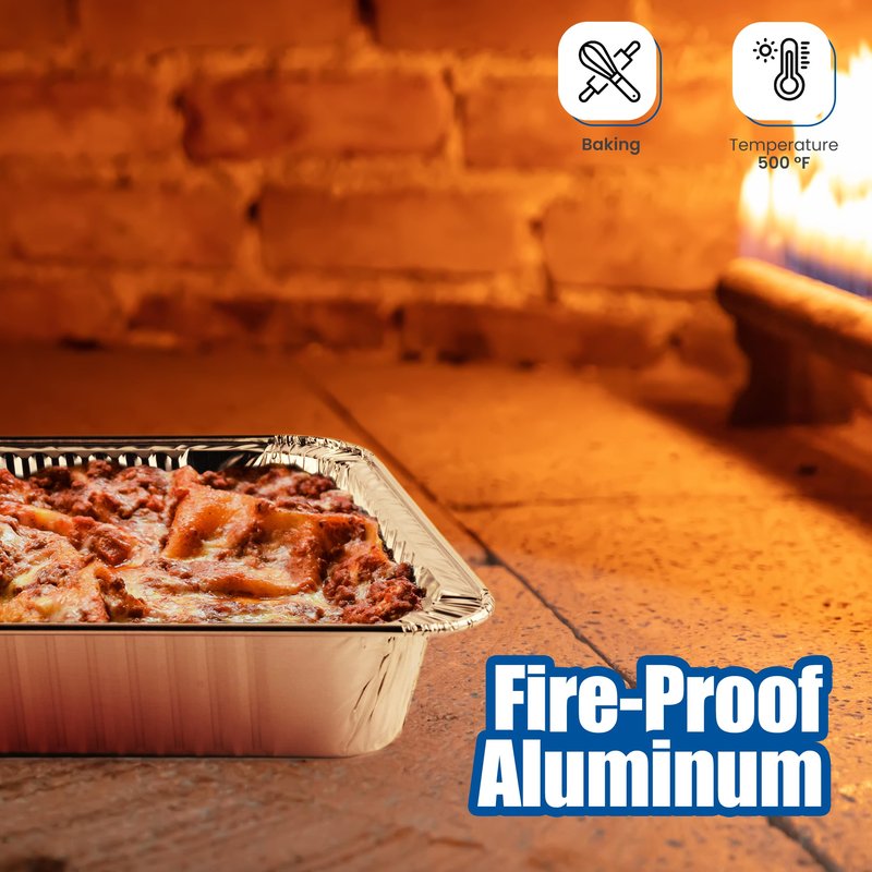 EHOMEA2Z Aluminum Pans Disposable Half Size (10 Pack) – MADE IN USA – 9x13 Heavy Duty Foil Pans, Durable & Recyclable Baking Pans, Eco-Friendly, Lightweight, Great for BBQ, Parties & Catering
