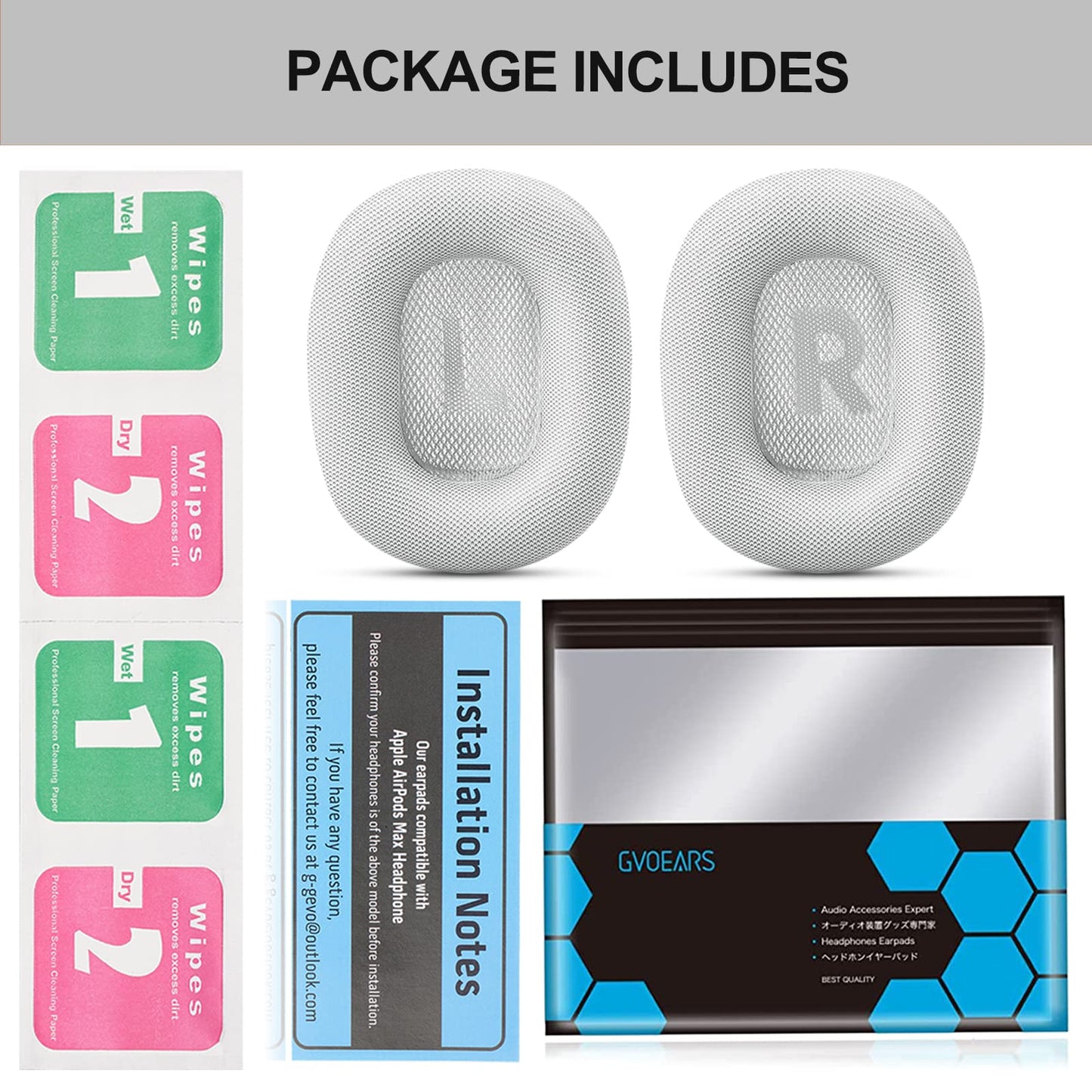 Premium Replacement Ear Cushions for Apple AirPods Max Headphone, Protein Leather Memory Foam Earpads (Leather-White)