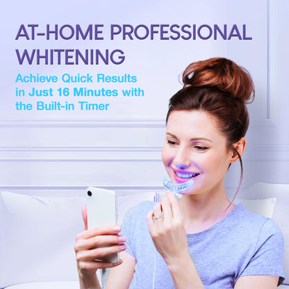 VieBeaut Teeth Whitening Kit – 32X LED Light + Gel Pen for Sensitive Teeth, Removes Stains from Food, Coffee, Wine & Smoking